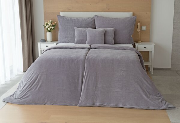 Povlečení STŘEDNĚ ŠEDÉ PREMIUM Bavlněný mikroplyš 1x 140/200, 1x 70/90
