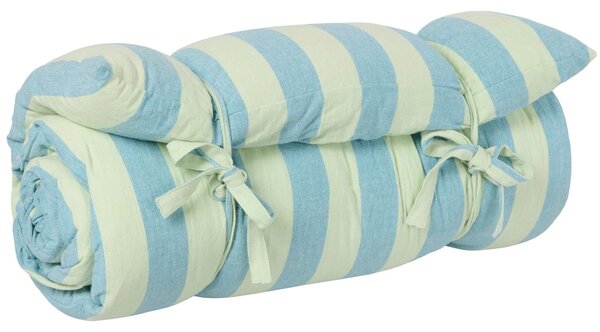 Bavlněná matrace Linus Green Blue stripes 70 × 190 cm