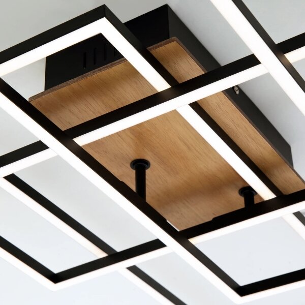 Brilo - LED Stmívatelný přisazený lustr FRAME LED/51W/230V černá/hnědá + DO