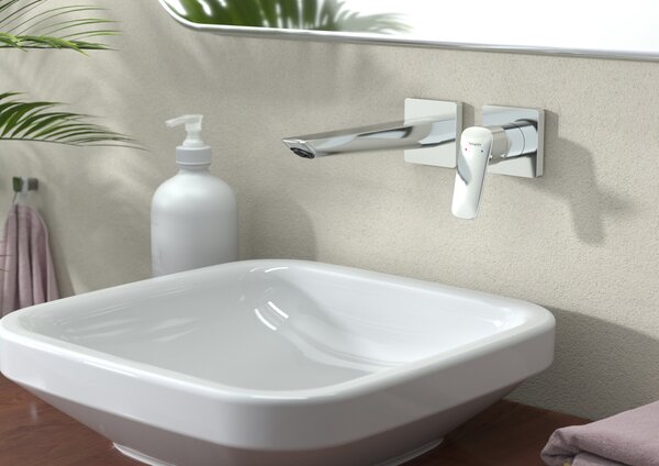 Hansgrohe Logis - Páková umyvadlová baterie pod omítku, pro montáž na stěnu Fine s výtokem 206 mm, chrom 71256000