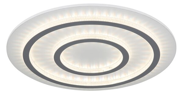 GLOBO 48042-60W JAYDEN stropní svítidlo D550mm LED 60W 9100/2100lm 3000-6500K bílá, šedá, křišťálový efekt, časovač, dálkový ovladač
