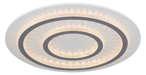 GLOBO 48042-60W JAYDEN stropní svítidlo D550mm LED 60W 9100/2100lm 3000-6500K bílá, šedá, křišťálový efekt, časovač, dálkový ovladač