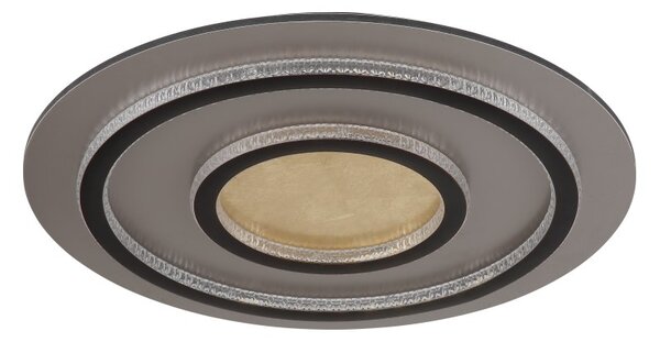 GLOBO 48042-60G JAYDEN stropní svítidlo D550mm LED 60W 9100/2100lm 3000-6500K černá, zlatá, křišťálový efekt, časovač, dálkový ovladač