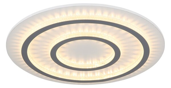 GLOBO 48042-60W JAYDEN stropní svítidlo D550mm LED 60W 9100/2100lm 3000-6500K bílá, šedá, křišťálový efekt, časovač, dálkový ovladač
