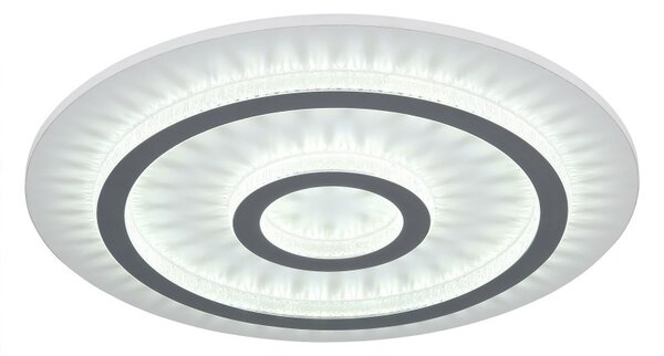 GLOBO 48042-40W JAYDEN stropní svítidlo D450mm LED 40W 4700/1300lm 3000-6500K bílá, šedá, křišťálový efekt, časovač, dálkový ovladač