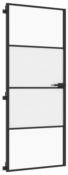Interiérové dveře úzké černé 83x201,5 cm tvrzené sklo a hliník 155118