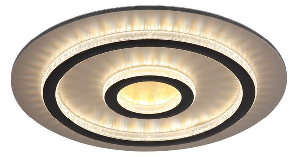 GLOBO 48042-40G JAYDEN stropní svítidlo D450mm LED 40W 4700/1300lm 3000-6500K černá, zlatá, křišťálový efekt, časovač, dálkový ovladač