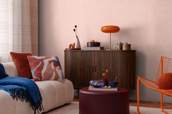 A.S. Création | Vliesová tapeta na zeď COSMO Living 79067-1 | 0,53 x 10,05 m | růžová, metalická