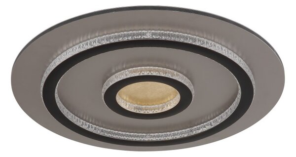 GLOBO 48042-40G JAYDEN stropní svítidlo D450mm LED 40W 4700/1300lm 3000-6500K černá, zlatá, křišťálový efekt, časovač, dálkový ovladač