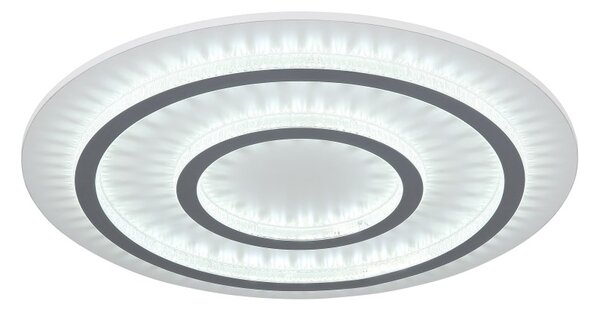 GLOBO 48042-60W JAYDEN stropní svítidlo D550mm LED 60W 9100/2100lm 3000-6500K bílá, šedá, křišťálový efekt, časovač, dálkový ovladač
