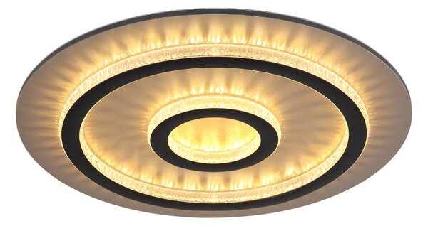 GLOBO 48042-40G JAYDEN stropní svítidlo D450mm LED 40W 4700/1300lm 3000-6500K černá, zlatá, křišťálový efekt, časovač, dálkový ovladač