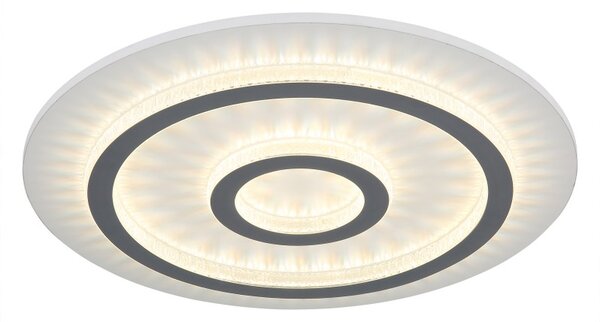 GLOBO 48042-40W JAYDEN stropní svítidlo D450mm LED 40W 4700/1300lm 3000-6500K bílá, šedá, křišťálový efekt, časovač, dálkový ovladač