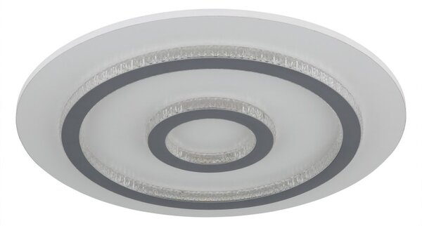 GLOBO 48042-40W JAYDEN stropní svítidlo D450mm LED 40W 4700/1300lm 3000-6500K bílá, šedá, křišťálový efekt, časovač, dálkový ovladač