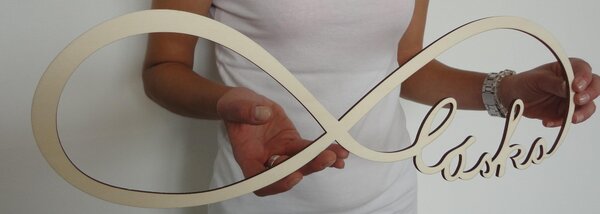 Dekorace Nekonečná láska - Moderní symbol harmonie | LASKA: Překližka Topol - bez povrchové úpravy 20 x 60 3469-114109 PR0109