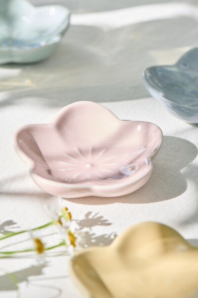 Kameninová mistička Flower mini Ø 7,5 cm žlutá