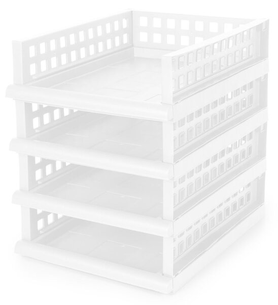 Compactor stohovatelný organizér se čtyřmi zásuvkami, midi 34 x 45 x 11,5, bílý