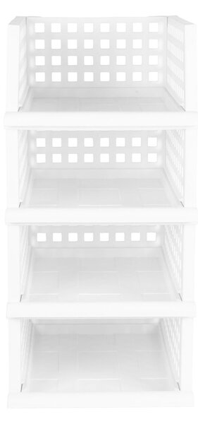 Compactor stohovatelný organizér se čtyřmi zásuvkami, maxi 34 x 45 x 18 cm, bílý