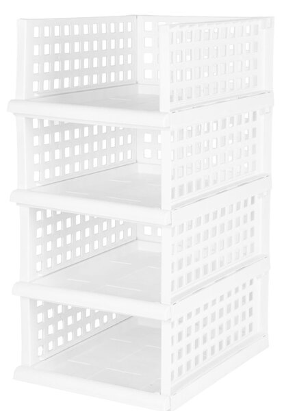 Compactor stohovatelný organizér se čtyřmi zásuvkami, maxi 34 x 45 x 18 cm, bílý