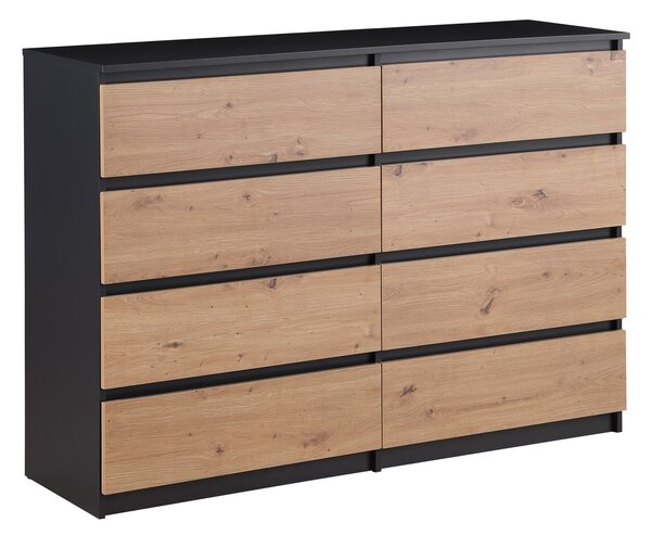 Komoda Houseland Malwax 01 dub artisan/antracitově šedá