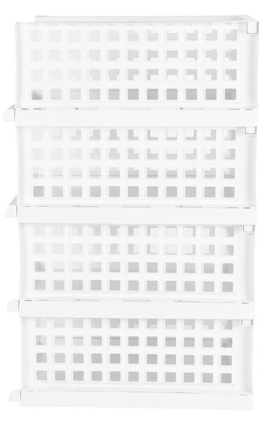 Compactor stohovatelný organizér se čtyřmi zásuvkami, maxi 34 x 45 x 18 cm, bílý