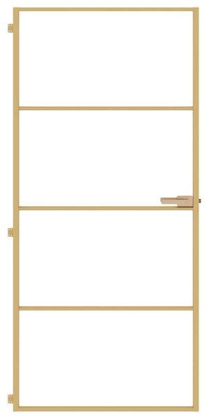 Interiérové dveře úzké zlaté 93x201,5 cm tvrzené sklo a hliník 155134