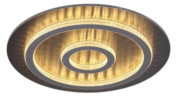 GLOBO 48042-40A JAYDEN stropní svítidlo D450mm LED 40W 4700/1300lm 3000-6500K černá, šedá, křišťálový efekt, časovač, dálkový ovladač