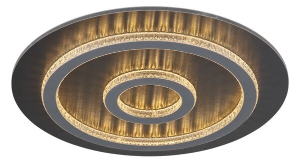 GLOBO 48042-40A JAYDEN stropní svítidlo D450mm LED 40W 4700/1300lm 3000-6500K černá, šedá, křišťálový efekt, časovač, dálkový ovladač