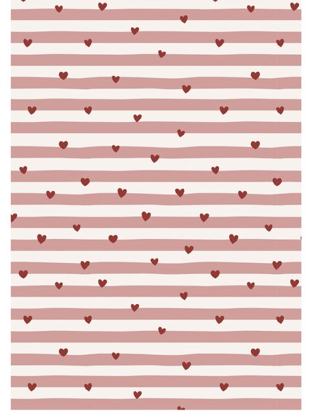 Balicí papír Red Hearts / Pink Stripes – 5 m