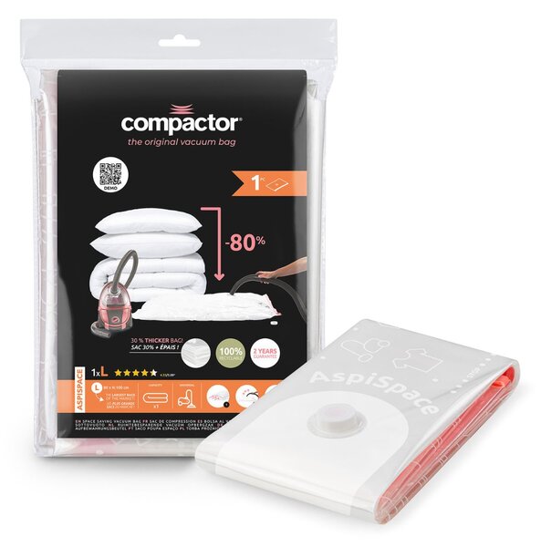 COMPACTOR Vakuovací set s elektrickou pumpou + 6ks vakuových pytlů Aspispace 2x (M, L, XL)