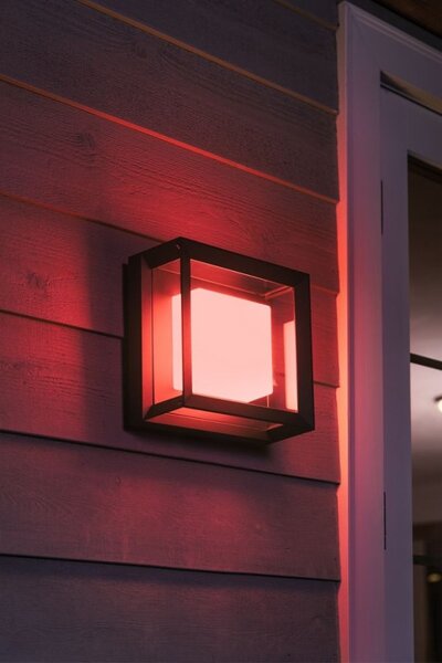 Philips HUE 17438/30 / P7 Econic exteriérové ​​nástěnné svítidlo 26x26cm 15W = 1150lm LED IP44 2200-6500K RGB