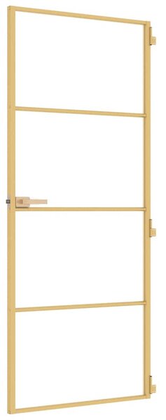 Interiérové dveře úzké zlaté 83x201,5 cm tvrzené sklo a hliník 155137