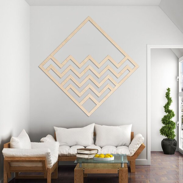 Dřevěná geometrická dekorace čtverec - FORNET: Překližka Topol - Honey 3071 30 cm 4060-97851 PR0397-A