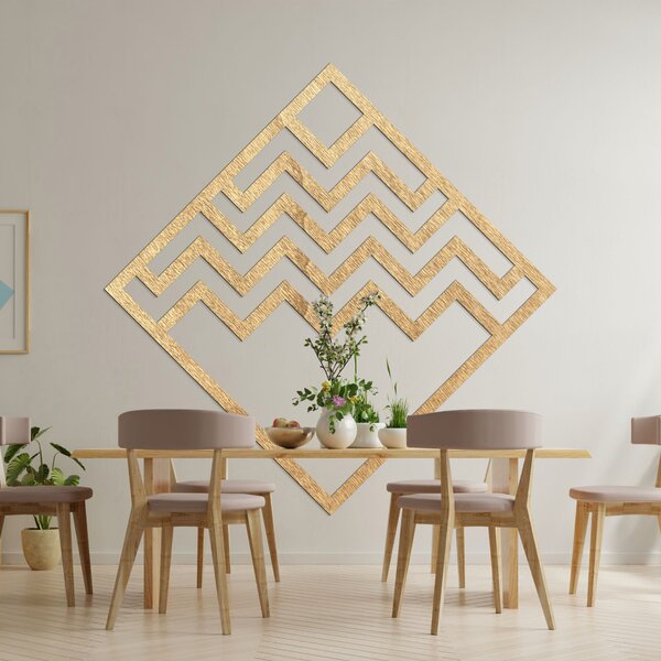 Dřevěná geometrická dekorace čtverec - FORNET: Překližka Topol - Honey 3071 30 cm 4060-97851 PR0397-A