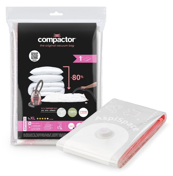 COMPACTOR Vakuovací set s elektrickou pumpou + 6ks vakuových pytlů Aspispace 2x (M, L, XL)