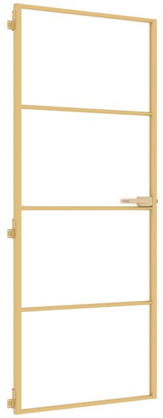 Interiérové dveře úzké zlaté 83x201,5 cm tvrzené sklo a hliník 155137