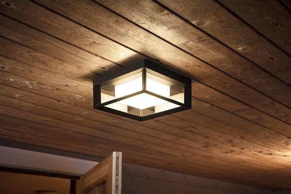 Philips HUE 17438/30 / P7 Econic exteriérové ​​nástěnné svítidlo 26x26cm 15W = 1150lm LED IP44 2200-6500K RGB