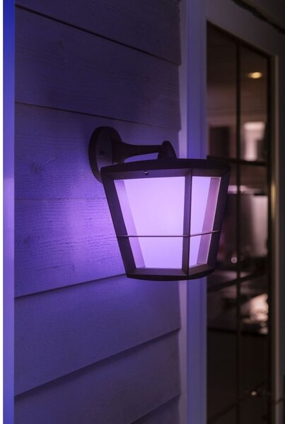 Philips HUE 17440/30 / P7 Econic exteriérové ​​nástěnné svítidlo 15W = 1150lm LED IP44 2200-6500K RGB