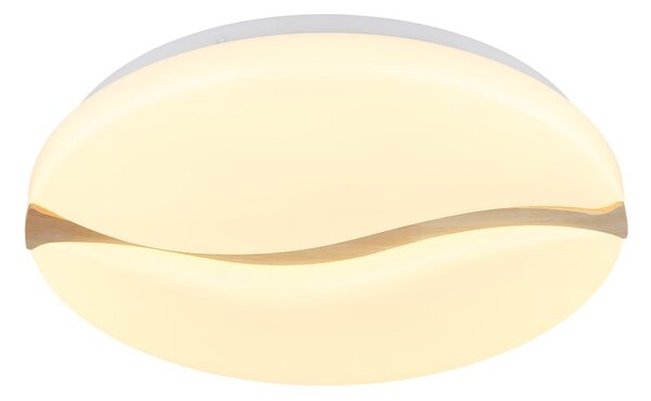 GLOBO 41790-20 LETICIA stropní svítidlo D390mm LED 24W 2790/1850lm 3000+4200+6000K bílá, dřevo