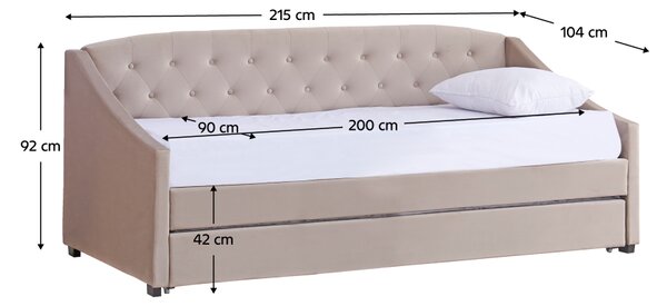 KONDELA Rozkládací postel, hnědošedá Taupe, ALODA