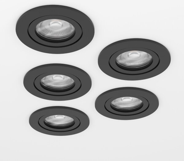 Eglo 902266 -SADA 5x LED Podhledové bodové svítidlo BARRANCO LED/4,8W/230V černá