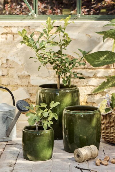 Keramický obal na květiny Saigon Olive Green S