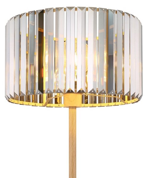 GLOBO 40220146 RUN stojací lampa V1500mm 1xE27 imitace dřeva, kouřová