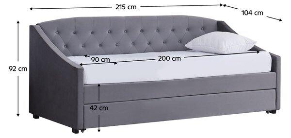 KONDELA Rozkládací postel, šedá, ALODA