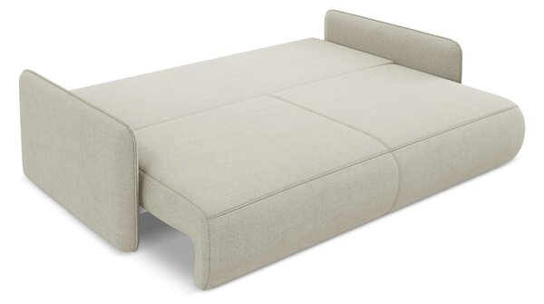 Krémová rozkládací/s úložným prostorem pohovka 216 cm Nanea – Makamii