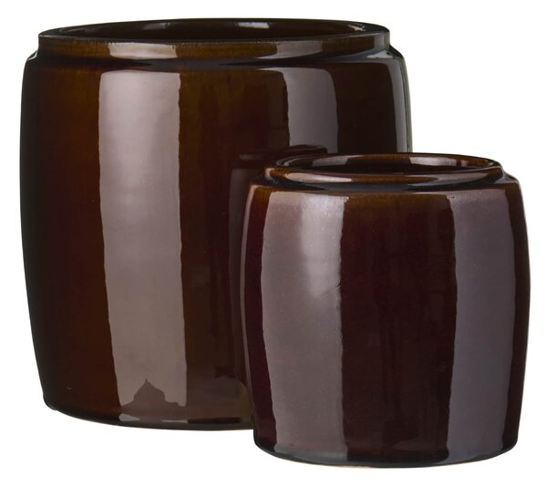 Keramický obal na květináč Saigon Brown Small Menší