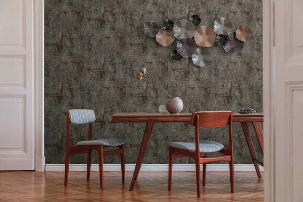 A.S. Création | Vliesová tapeta na zeď COSMO Living 79085-5 | 0,53 x 10,05 m | šedá, bronzová, metalická
