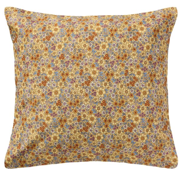 Bavlněný povlak na polštář Dusty Yellow / flowers 60 × 60 cm