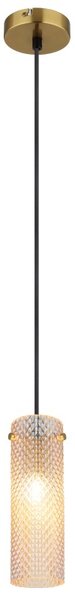 GLOBO 15775H KAROLO závěsné svítidlo D100mm 1xE14 zlatá, jantarová