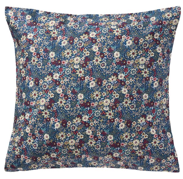 Bavlněný povlak na polštář Blue / flowers 60 × 60 cm