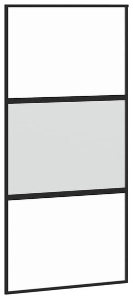 Posuvné dveře černé 102,5 x 205 cm tvrzené sklo a hliník 155203